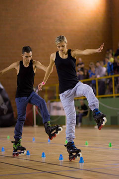 Michał & Klaudia during the Pair Slalom at the WFSC 2014. Photo by Ksenija Komarchuk