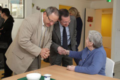 Louis Desloges et Philippe Bas en visite à l'EHPAD de la Bucaille à Cherbourg