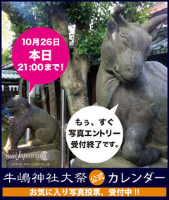 牛嶋神社大祭・公式カレンダーに貴方の写真を掲載。詳しくは上の画像をクリック!