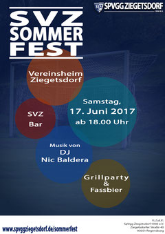 Flyer des SVZ-Sommerfests 2017