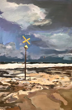 Meer, Brandung, Wellen, auflaufendes Wasser, Dünung, Wolken, Nordsee, Malerei, Kunst, Sylt, Kiter