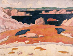Émile Bernard (1868-1941), Bord de mer en Bretagne, Saint Briac, 1888, huile sur toile, musée des beaux-arts de Brest