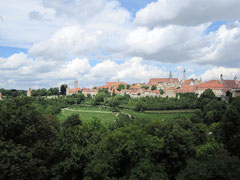 Rothenburg o.d. T., Blick vom Kappenzipfel auf die Altstadt