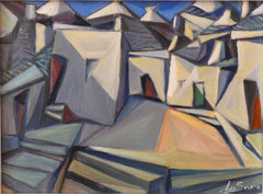 Trulli di Alberobello, 1999 . Olio su tela cm. 40x 30