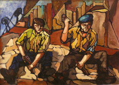 I cavatori di marmo, 1973 Olio su tela, cm. 70 x 50