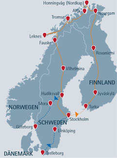 Skandinavienreise mit Norwegen, Schweden & Finnland