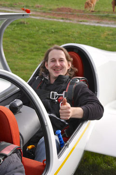 Peter Lehmann freut sich auf den ersten Segelflug