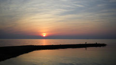 【富島海岸の夕暮れ】