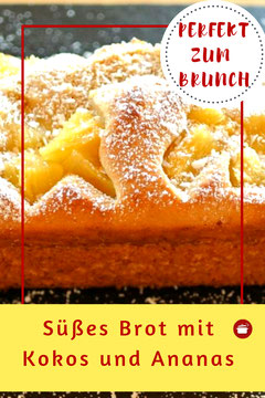 Schnelles süßes Brot mit Ananas und Kokos