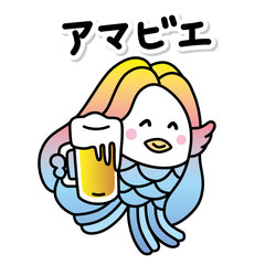 ラインスタンプかわいい虹色アマビエさんイラスト出番が多い使える