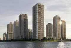 中央区の高層マンション群 都市計画の成功した事例です