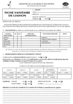 fiche sanitaire de liaison