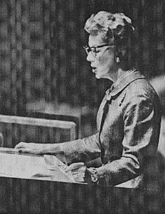 Irene addresses the UN General Assembly on U.S. contributions to relief program