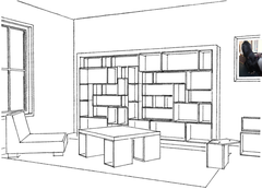 Mur de rangements modulables