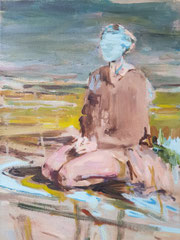 lauschend / listening • Acryl auf Leinwand • 30 x 40 cm • 2023