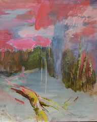 Wasser fällt · Acryl auf Leinwand · 80 x 100 cm · 2021