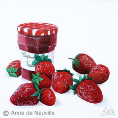 Composition de fraises - Gouache- 80€