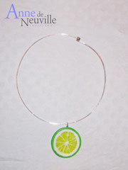 Collier argent CITRON VERT - 23 €