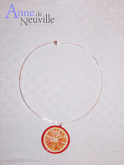 Collier argent ORANGE SANGUINE - 23 €