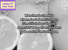 Sometimes life gave you lemons. And luckily tequila with them, since they didn't have any Scullbuster-Shoobrrr at the Dollhouse.