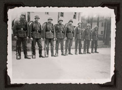 Walter Laich during his basic training in September 1940 in the "Adolf-Hitler-Lager" in Jüterbog with 1. Btr. Vermessung-Lehr und Ersatzabteilung. He is 4th from the left.  (Photo courtesy Family Roland Laich)