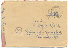 Fieldpost envelope Walter Laich (Courtesy Family Roland Laich)