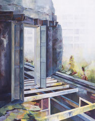 Tür, aus der Reihe "Rückblicke-Durchblicke", Acryl auf Leinwand, 180x140cm, 2013