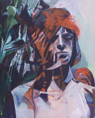 Krieger, Acryl und Öl auf Leinwand, 110x88 cm, 2016