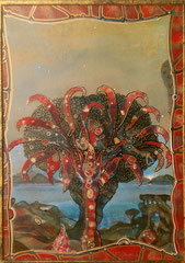 SERGIO PAUSIG  DANUBIUS III  Pigmenti e lacche su tela e legno 48 x 68  cm.  2014