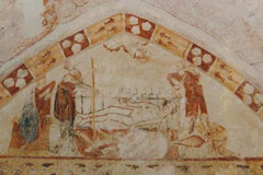 Le martyr de Saint Vincent  - Peinture du 13 ème siècle classée MH - Mesnard la Barotière - Vendée