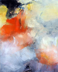 "Pure abstract - Yellow orange" collage et acrylique sur toile 80 x 60 vendue