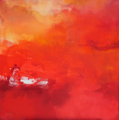 "White light red heat" acrylique sur toile 80 x 80 cm Disponible