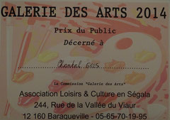 1er prix du public attribué à Chantal GRES, artiste peintre à Rodez