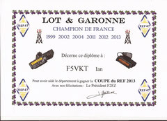 Lot et Garonne Champion de France 2013