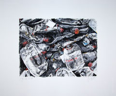 SQUEEZED 2017 Öl auf Papier, 50x60cm