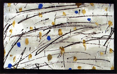 "A spasso con Seraina"  2002 tecnica mista su tela cm 93x147