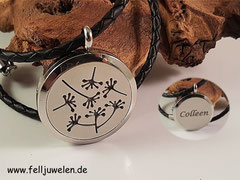 MO 14:Edelstahlmedaillon mit Ornament und Filzplatte gefüllt, Grösse 30mm. Preis : 52 Euro Gravur nach Wunsch und Absprache.