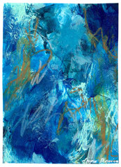 Blue Minis - Mixed-Media auf Papier - A6