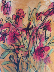 Blumenwiese - Acryl auf Papier - 40x50cm
