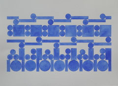 ecriture n°6, 2018, Aquarell auf 300 gr. Bütten, 41 x 63 cm