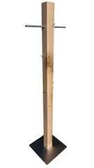Standgarderobe Eichenholzbalken Edelstahl