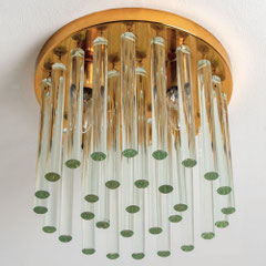 Ernst Palme Murano Crystal Prisms Flush Mount, Germany, 1960s - PN.Modern pnmodern.com