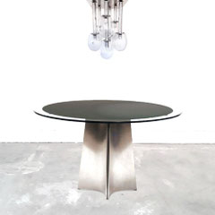 Maison Jansen Steel Glass Dining Table pnmodern.com