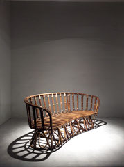 Italian Mid Century Bamboo, Rattan Sofa, 1960s