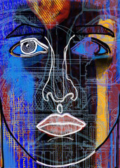 rostro en negro