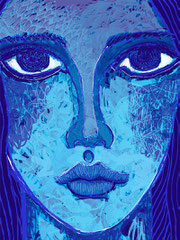 mujer azul