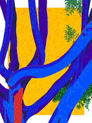 árbol azul