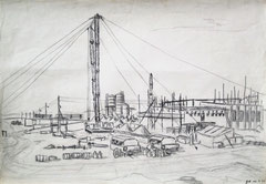 01 Sozialistische Großbaustelle bei Weida (Skizze) - Bleistift, A3 (09.1963) - vor Ort