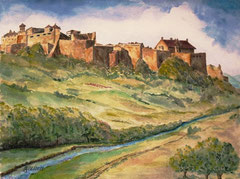 050 Festung in Edinburgh (Schottland) - Aquarell, 24x32cm (06.2011) - nach einem Foto