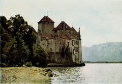 02 Schloß Chillon im Genfer See - Öl auf Papier, 29,5x42cm (02.1962) - nach obigen Foto - vernichtet